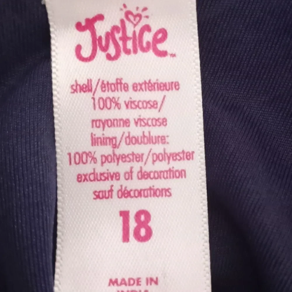 JUSTICE BLUE ROMPER DRESS SZ.Y18 EUC